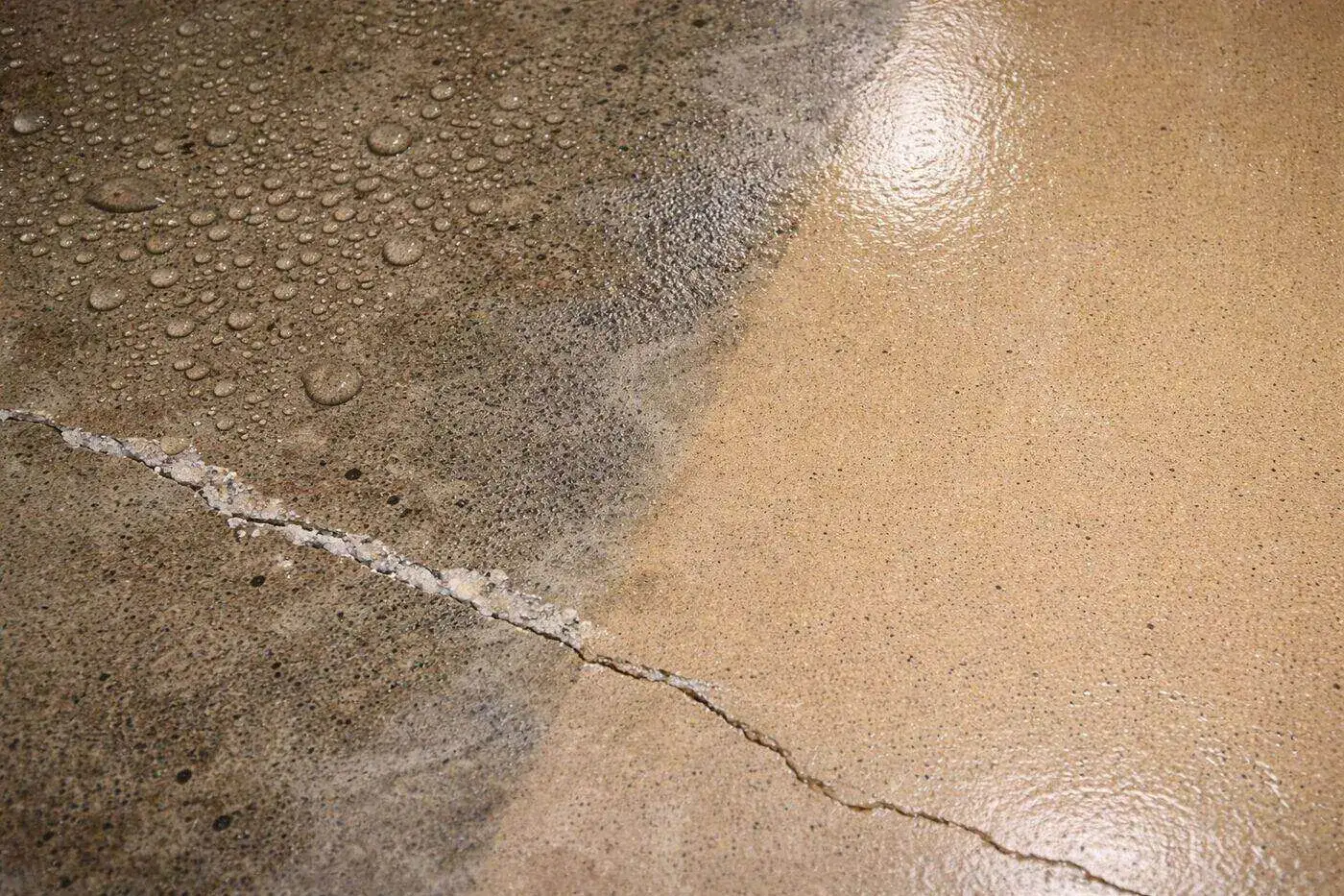Moisture testing a Collier County concrete slab before epoxy installation