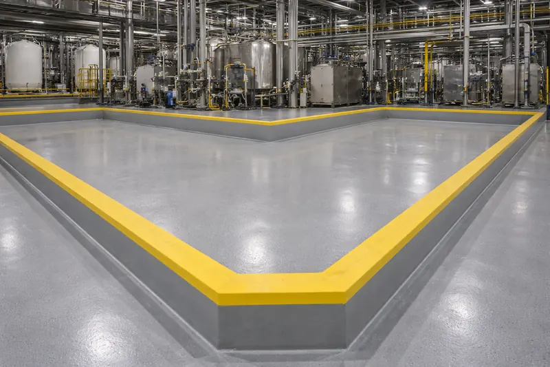 Secondary containment area with chemical-resistant floor coating Collier County