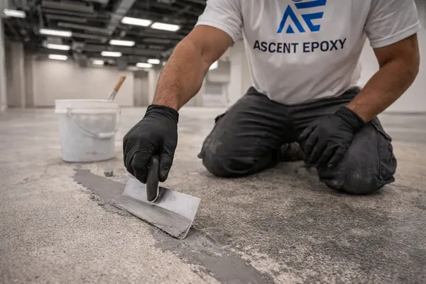 Surface preparation on commercial concrete floor in Collier County