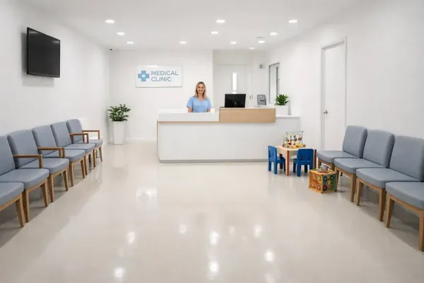 Commercial epoxy floor office building Collier County FL
