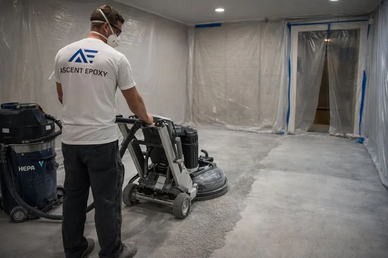 Diamond grinding residential concrete floor Collier County
