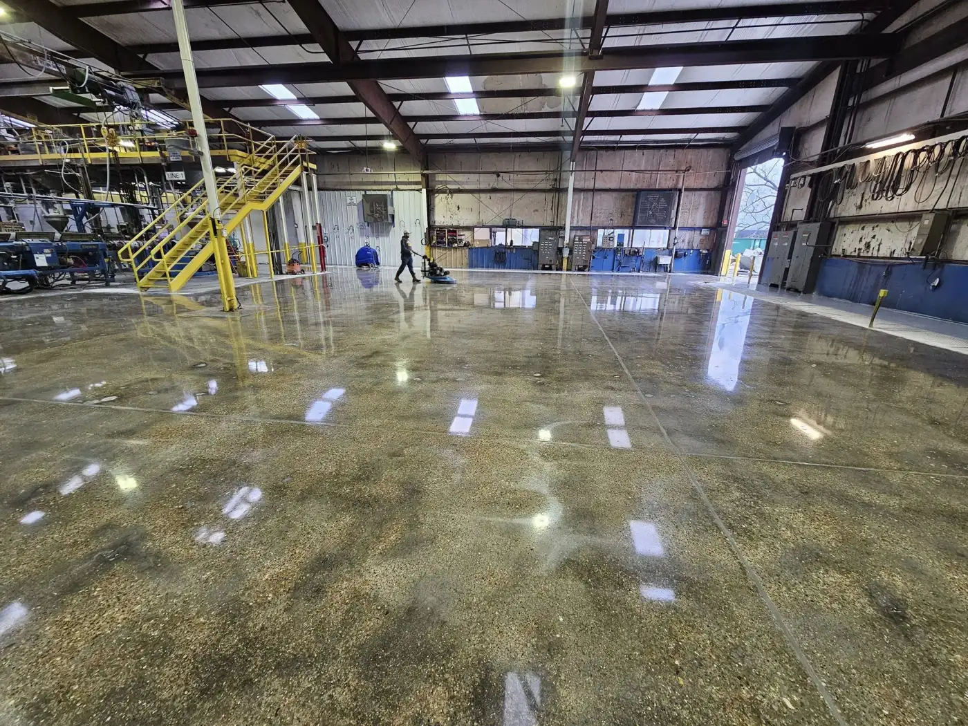 Industrial polished concrete floor Collier County