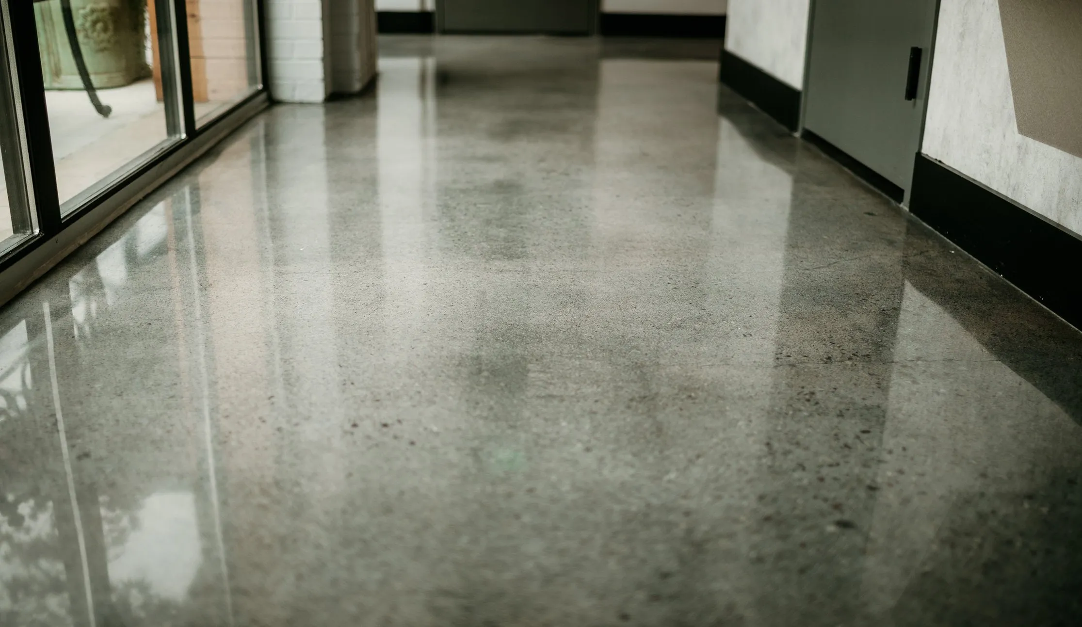 Polished concrete hallway floor Collier County