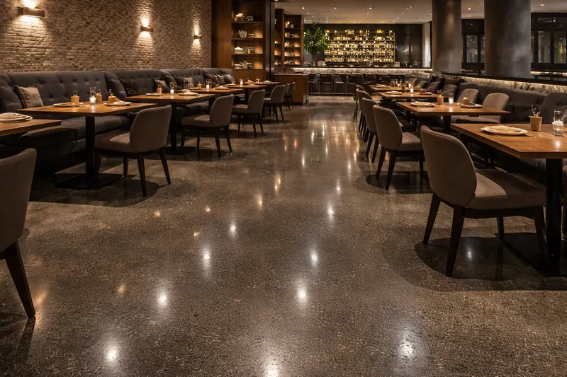Polished concrete restaurant floor Collier County
