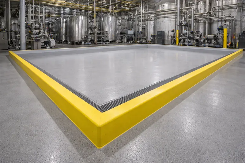 Urethane cement floor coating for industrial facility in Collier County