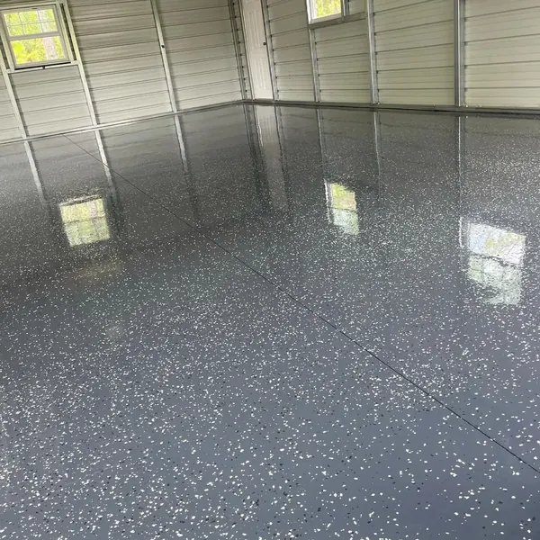 Charcoal flake garage epoxy floor coating Collier County
