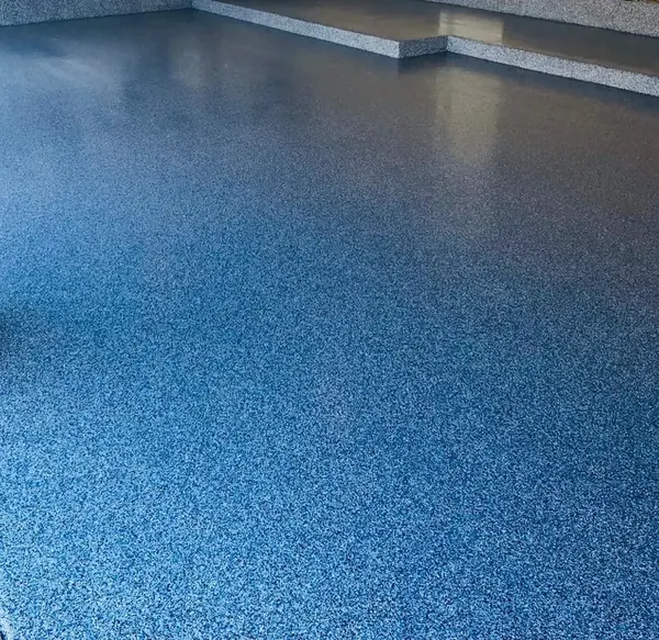 Residential blue flake epoxy coating Collier County